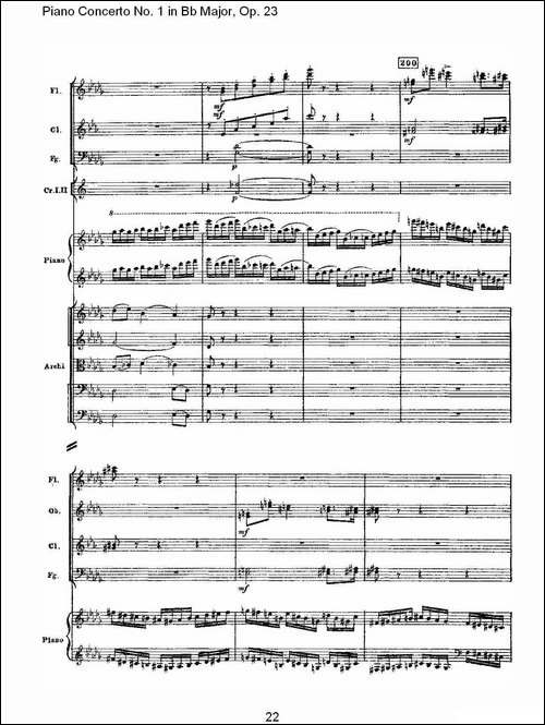 Bb大调第一钢琴协奏曲,Op.23第三乐章-一-钢琴谱