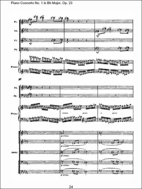 Bb大调第一钢琴协奏曲,Op.23第三乐章-一-钢琴谱