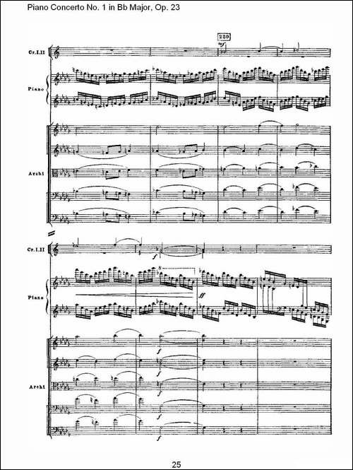 Bb大调第一钢琴协奏曲,Op.23第三乐章-一-钢琴谱