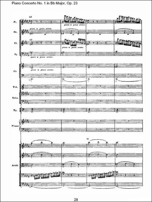 Bb大调第一钢琴协奏曲,Op.23第三乐章-一-钢琴谱