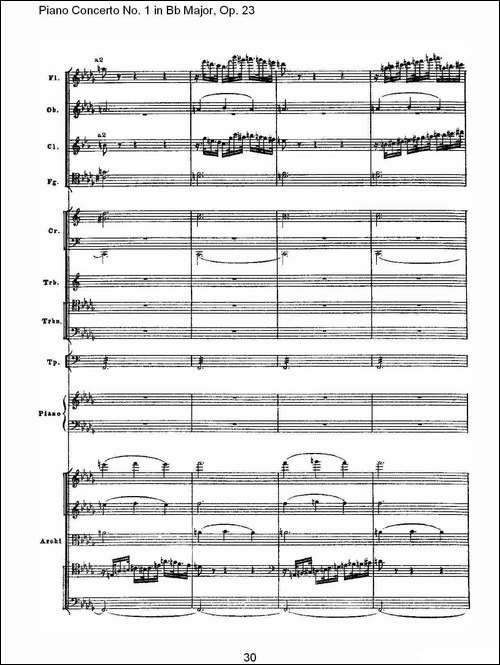 Bb大调第一钢琴协奏曲,Op.23第三乐章-一-钢琴谱