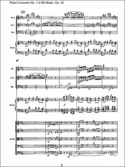 Bb大调第一钢琴协奏曲,Op.23第三乐章-一-钢琴谱