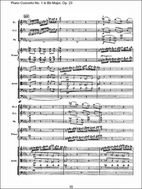 Bb大调第一钢琴协奏曲,Op.23第三乐章-一-钢琴谱