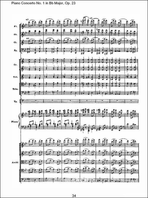 Bb大调第一钢琴协奏曲,Op.23第三乐章-二-钢琴谱