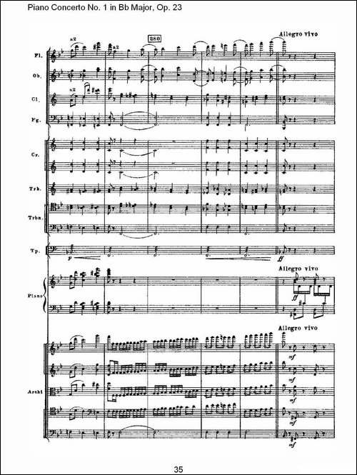 Bb大调第一钢琴协奏曲,Op.23第三乐章-二-钢琴谱