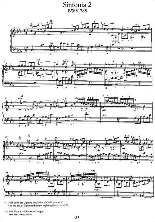 Sinfonia 2 BWV-788-钢琴谱