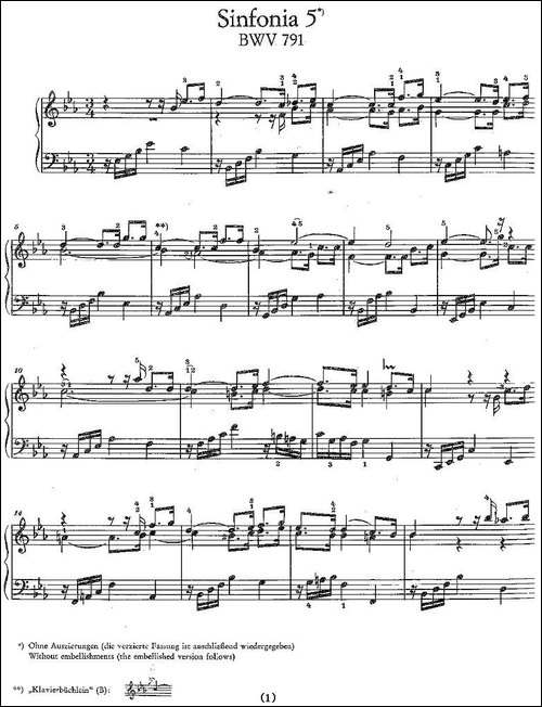 Sinfonia 5 BWV-791-钢琴谱