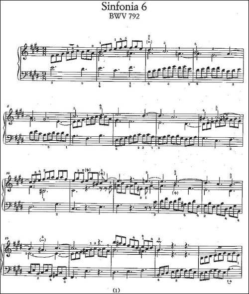 Sinfonia 6 BWV-792-钢琴谱
