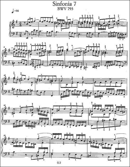 Sinfonia 7 BWV-793-钢琴谱