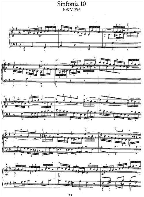 Sinfonia 10 BWV-796-钢琴谱