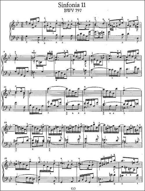 Sinfonia 11 BWV-797-钢琴谱
