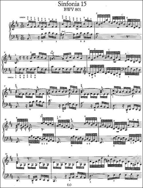 Sinfonia 15 BWV-801-钢琴谱