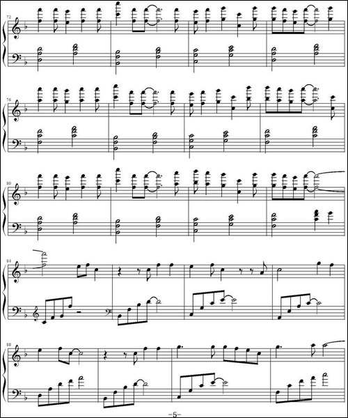 letter song-钢琴谱