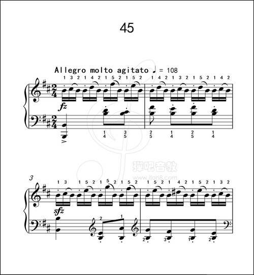 练习曲 45-克拉莫钢琴练习曲60首-钢琴谱