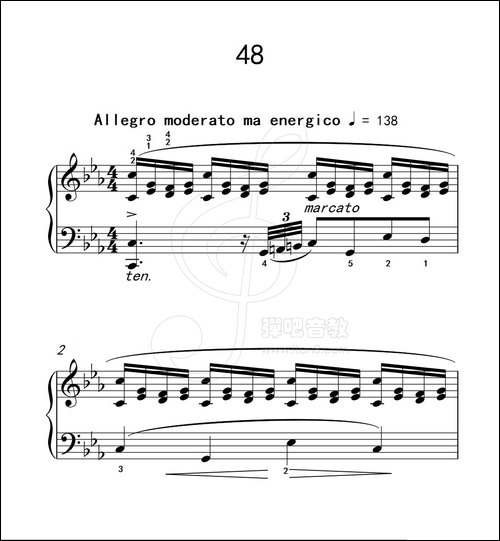 练习曲 48-克拉莫钢琴练习曲60首-钢琴谱