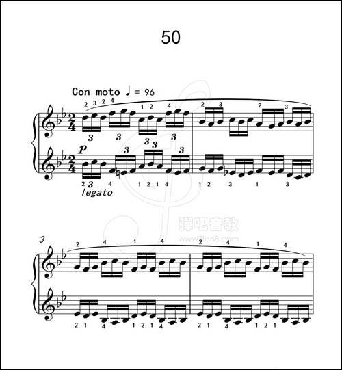 练习曲 50-克拉莫钢琴练习曲60首-钢琴谱