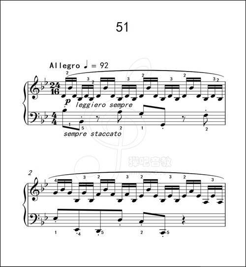 练习曲 51-克拉莫钢琴练习曲60首-钢琴谱