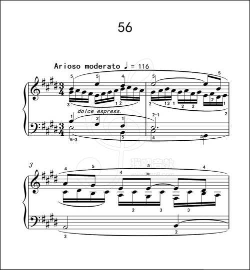 练习曲 56-克拉莫钢琴练习曲60首-钢琴谱