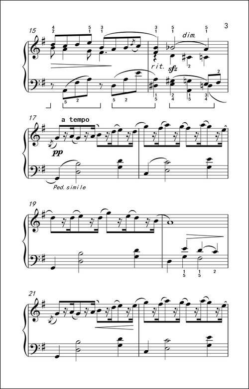 幽默曲-约翰·汤普森 成人钢琴教程 第三册-钢琴谱