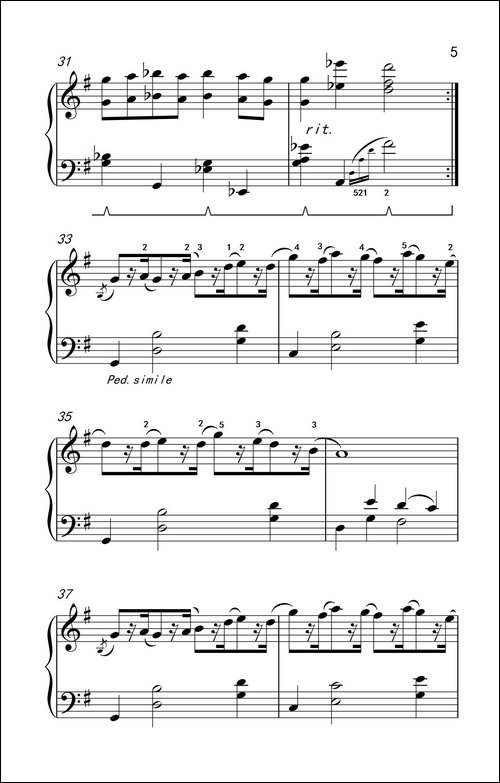 幽默曲-约翰·汤普森 成人钢琴教程 第三册-钢琴谱