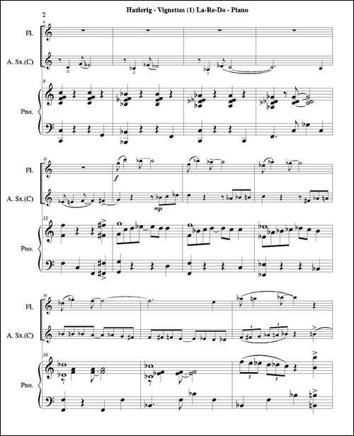 Three jazz vignettes-第一乐章-三重奏钢琴分谱-钢琴谱