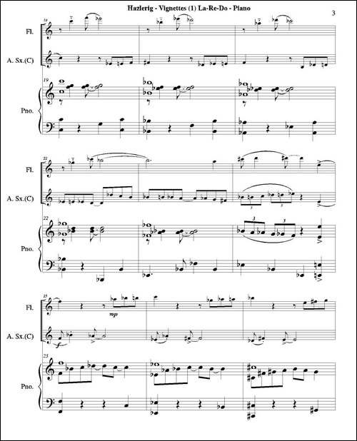 Three jazz vignettes-第一乐章-三重奏钢琴分谱-钢琴谱