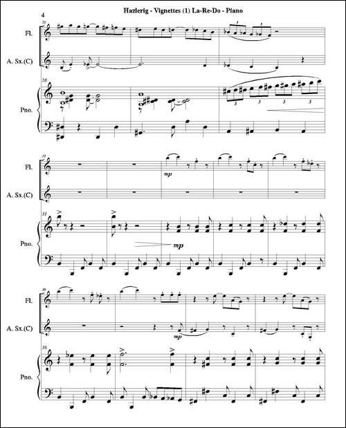 Three jazz vignettes-第一乐章-三重奏钢琴分谱-钢琴谱