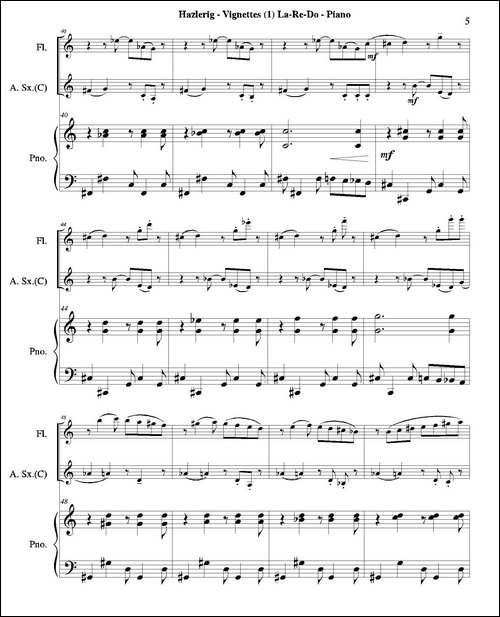 Three jazz vignettes-第一乐章-三重奏钢琴分谱-钢琴谱