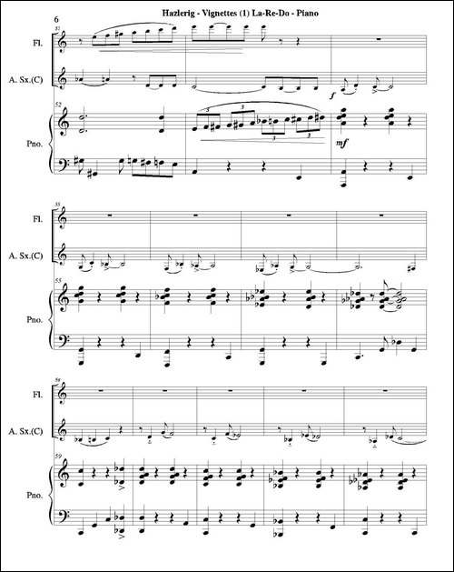 Three jazz vignettes-第一乐章-三重奏钢琴分谱-钢琴谱