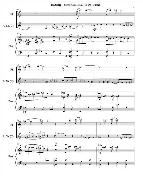 Three jazz vignettes-第一乐章-三重奏钢琴分谱-钢琴谱