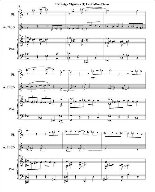 Three jazz vignettes-第一乐章-三重奏钢琴分谱-钢琴谱