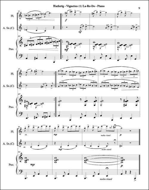 Three jazz vignettes-第一乐章-三重奏钢琴分谱-钢琴谱