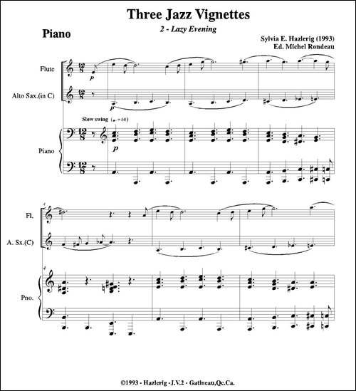 Three jazz vignettes-第二乐章-三重奏钢琴分谱-钢琴谱