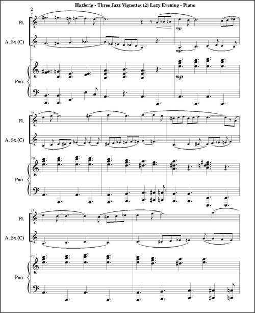 Three jazz vignettes-第二乐章-三重奏钢琴分谱-钢琴谱