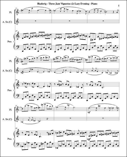 Three jazz vignettes-第二乐章-三重奏钢琴分谱-钢琴谱
