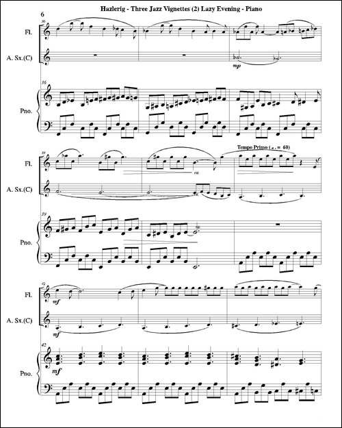 Three jazz vignettes-第二乐章-三重奏钢琴分谱-钢琴谱