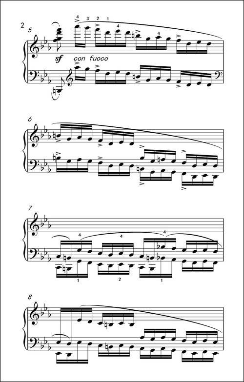c小调革命练习曲-钢琴谱