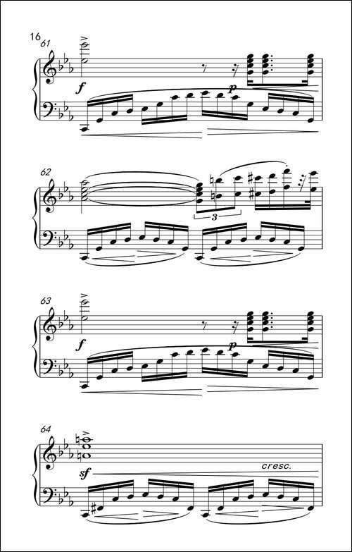 c小调革命练习曲-钢琴谱