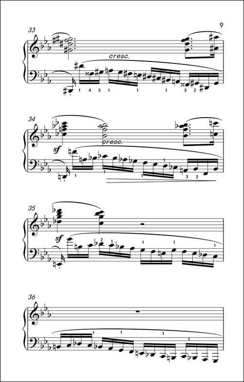 c小调革命练习曲-钢琴谱