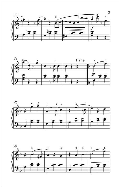 春之声圆舞曲-老年大学 钢琴教程 3-钢琴谱