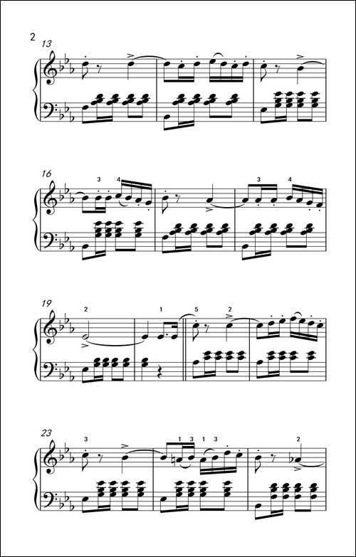 那波里舞曲-老年大学 钢琴教程 3-钢琴谱