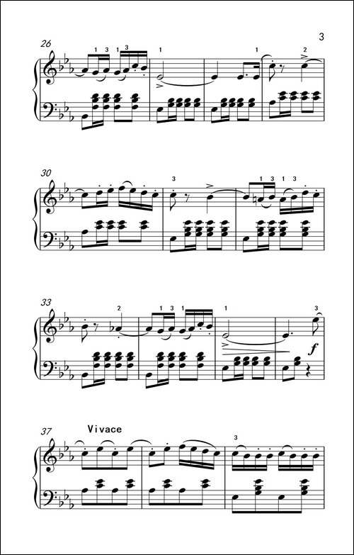 那波里舞曲-老年大学 钢琴教程 3-钢琴谱