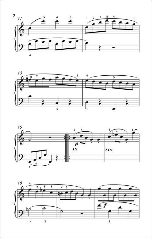 小奏鸣曲-老年大学 钢琴教程 3-钢琴谱