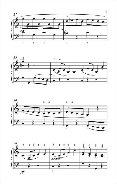 小奏鸣曲-老年大学 钢琴教程 3-钢琴谱