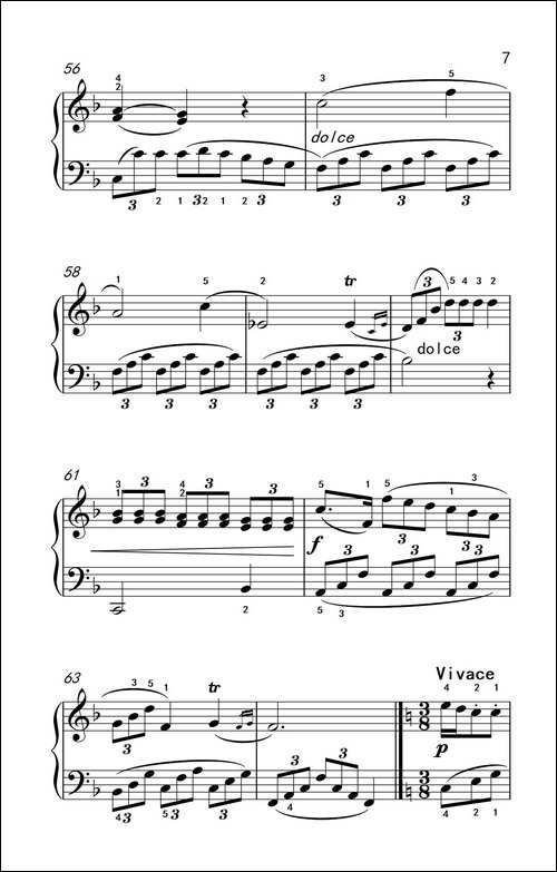 小奏鸣曲-老年大学 钢琴教程 3-钢琴谱