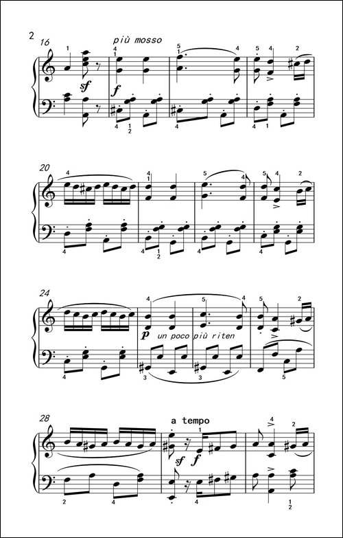 匈牙利舞曲第五号-老年大学 钢琴教程 3-钢琴谱