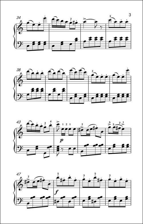 土耳其进行曲-老年大学 钢琴教程 2-钢琴谱