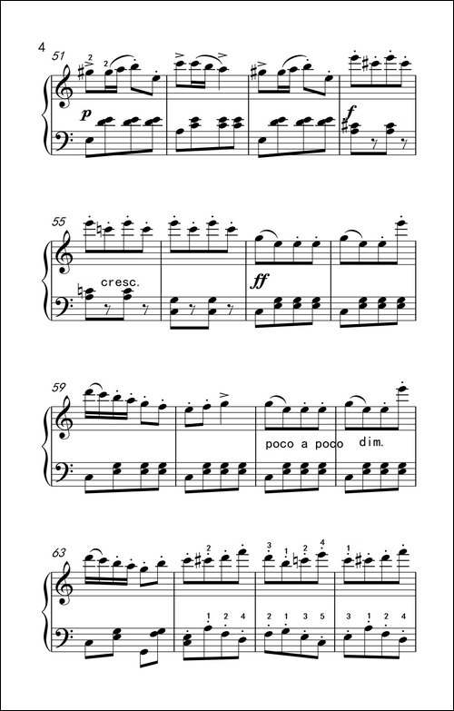 土耳其进行曲-老年大学 钢琴教程 2-钢琴谱
