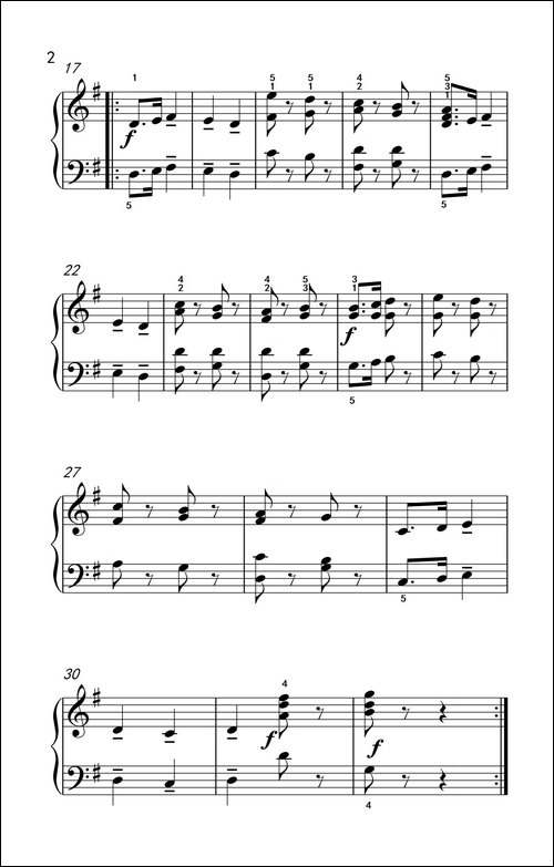 士兵进行曲-老年大学 钢琴教程 2-钢琴谱