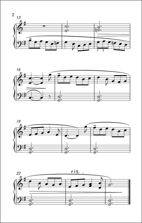 第一级 1.G大调练习曲-中央音乐学院 钢琴-业余考级教程 1-3级-钢琴谱